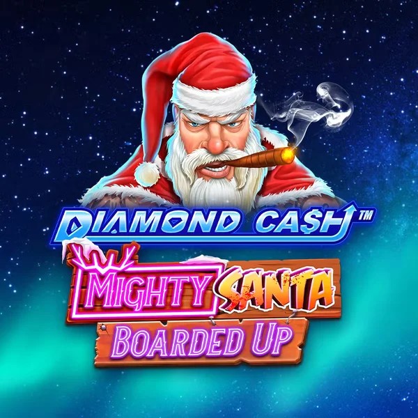 Official Slots logo: Diamond Cash Mighty Santa Boarded Up by Greentube at Hopa Casino