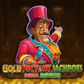 Gold Factory Jackpots Mega Moolah logo by Aurum Signature Studios Hopa Casino